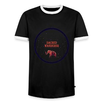 Heilige Elefanten-Odyssee - Männer Kontrast-T-Shirt - Schwarz/Weiß - Vorne - AI Model Female 172 light (172cm) & AI Model Male 178 light (178cm)