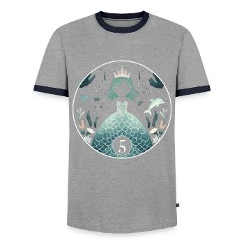 Magie de la princesse sirène - T-shirt contrasté Homme - gris/marine  - Devant - AI Model Female 172 light (172cm) & AI Model Male 178 light (178cm)