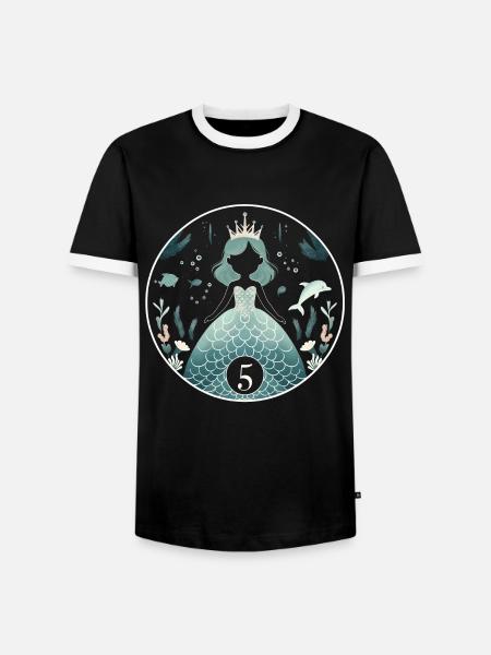 Mermaid Princess Magic - Men's Ringer Shirt - black/white