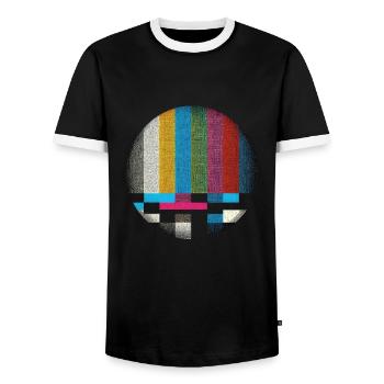 Retro-Bildschirm-Vibes - Männer Kontrast-T-Shirt - Schwarz/Weiß - Vorne - AI Model Female 172 light (172cm) & AI Model Male 178 light (178cm)