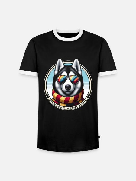 Élégant Husky Pizzazz - T-shirt contrasté Homme - noir/blanc