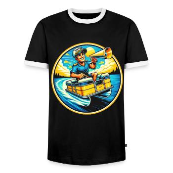 Capitaine nautique Joy - T-shirt contrasté Homme - noir/blanc - Devant - AI Model Female 172 light (172cm) & AI Model Male 178 light (178cm)
