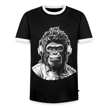T-shirt urbain Gorilla Groove avec touche hip-hop - T-shirt contrasté Homme - noir/blanc - Devant - AI Model Female 172 light (172cm) & AI Model Male 178 light (178cm)
