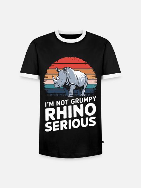 Nashorn Rhinozeros - Männer Kontrast-T-Shirt - Schwarz/Weiß
