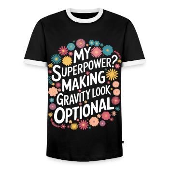 Turnen Turner Gymnastik - Männer Kontrast-T-Shirt - Schwarz/Weiß - Vorne - AI Model Female 172 light (172cm) & AI Model Male 178 light (178cm)
