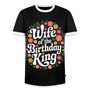 Frau Ehefrau Partnerin Familie Verheiratet - Männer Kontrast-T-Shirt - Schwarz/Weiß - Vorne - AI Model Female 172 light (172cm) & AI Model Male 178 light (178cm)