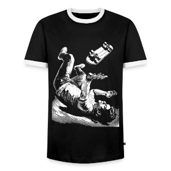T-shirt Skat Life – Design d’automne cool - T-shirt contrasté Homme - noir/blanc - Devant - AI Model Female 172 light (172cm) & AI Model Male 178 light (178cm)