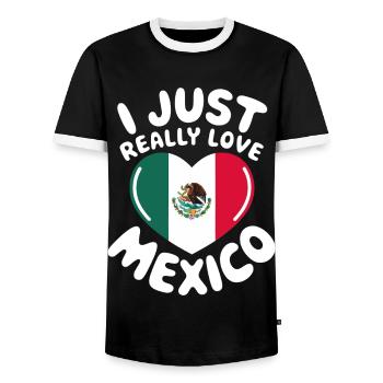 Mexico Mexico Mexican Spanish - Men's Ringer Shirt - black/white - Front - AI Model Female 172 light (172cm) & AI Model Male 178 light (178cm)
