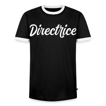 Directrice - T-shirt contrasté Homme - noir/blanc - Devant - AI Model Female 172 light (172cm) & AI Model Male 178 light (178cm)