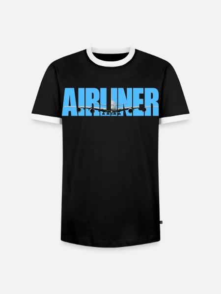 Airliner A-380 - Men's Ringer Shirt - black/white