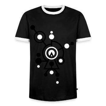 CERCLE DE CULTURE 12 - T-shirt contrasté Homme - noir/blanc - Devant - AI Model Female 172 light (172cm) & AI Model Male 178 light (178cm)