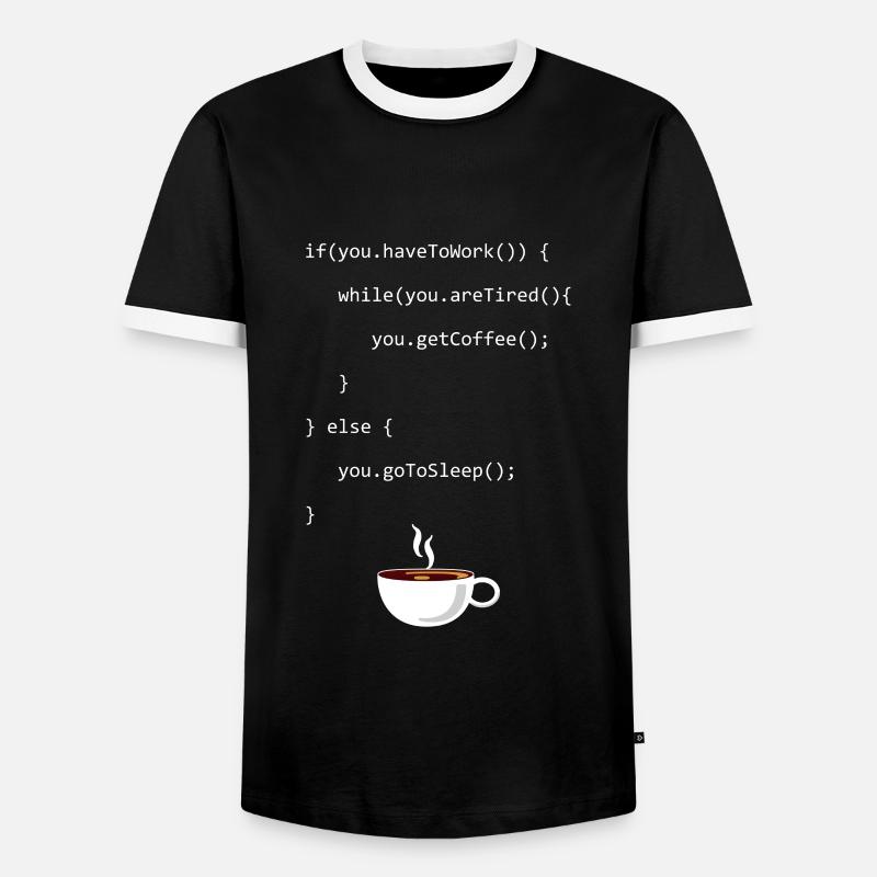 Programming Coffee Softwareingenieur Developer - Männer Kontrast-T-Shirt - Schwarz/Weiß