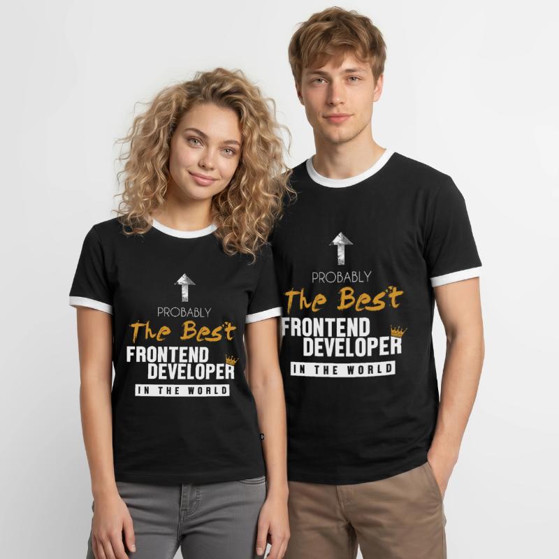 Best Frontend Developer World Engineer Software Men's Ringer Shirt
