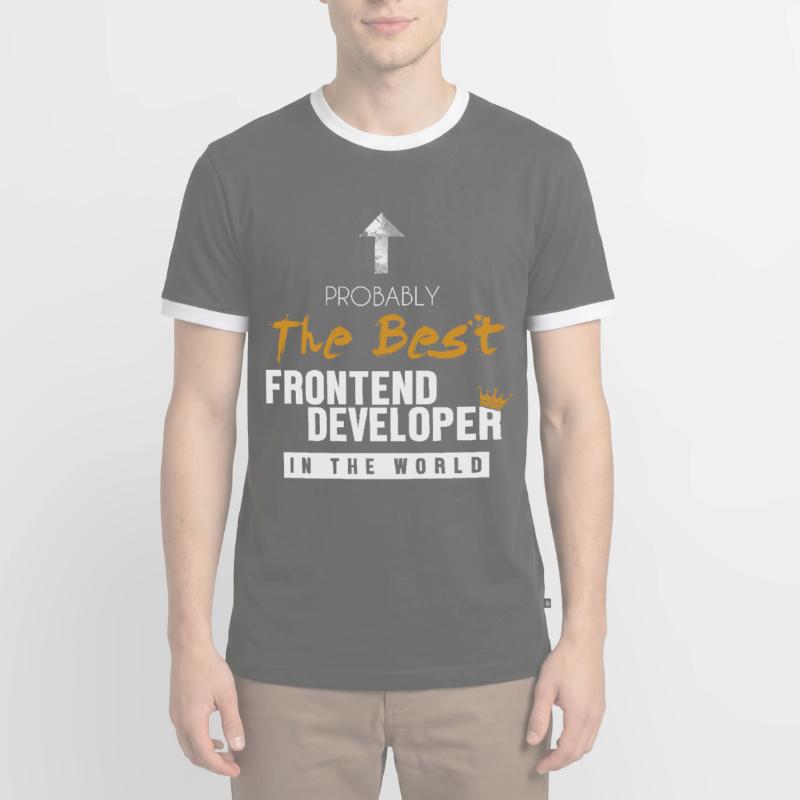 Best Frontend Developer World Engineer Software Men's Ringer Shirt