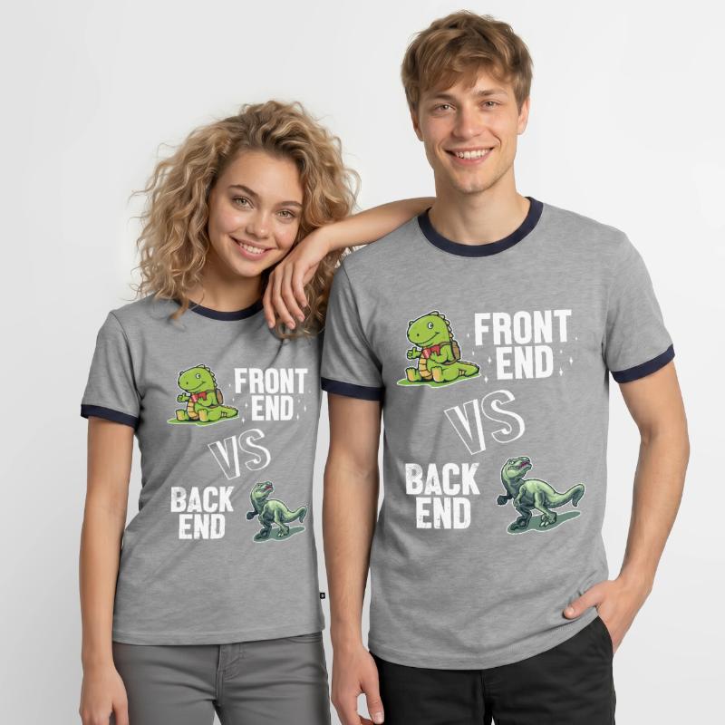 Frontend vs. Backend Developer Developer Coder Männer Kontrast-T-Shirt