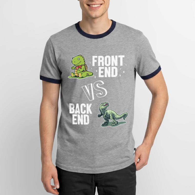 Frontend vs. Backend Developer Developer Coder Männer Kontrast-T-Shirt