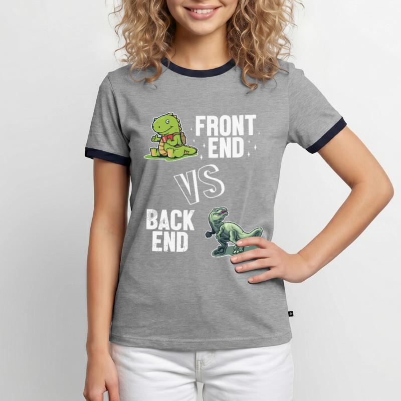 Frontend vs. Backend Developer Developer Coder Männer Kontrast-T-Shirt