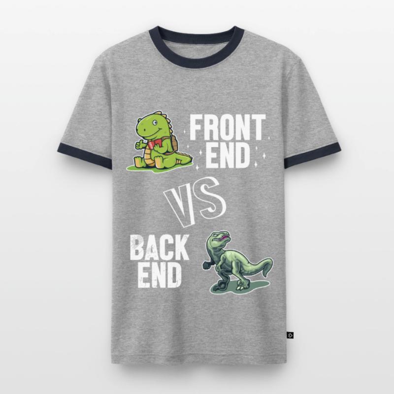 Frontend vs. Backend Developer Developer Coder Männer Kontrast-T-Shirt