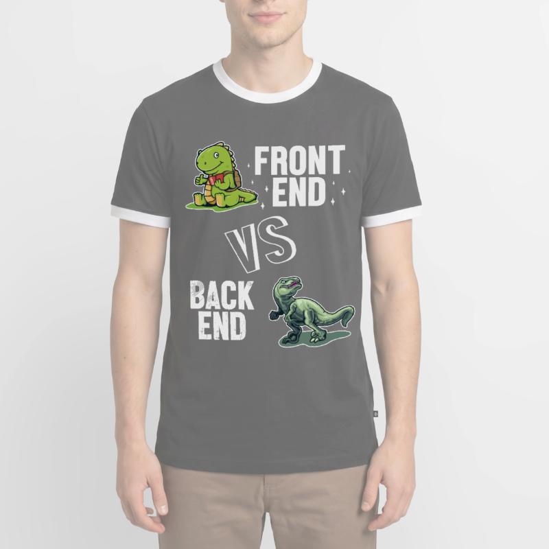 Frontend vs. Backend Developer Full Stack Men's Ringer Shirt