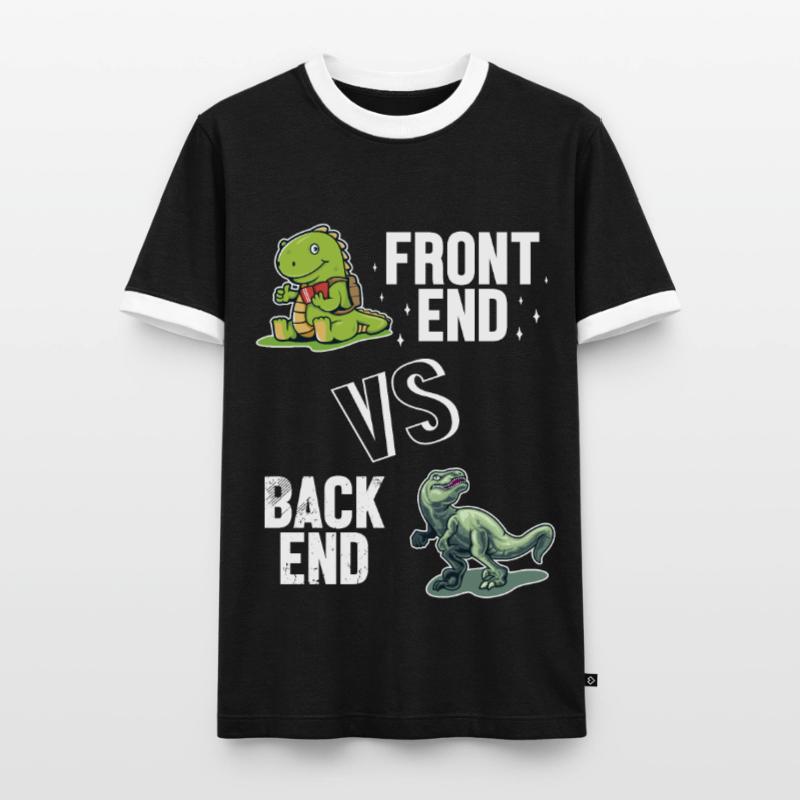Frontend vs. Backend Developer Full Stack Men's Ringer Shirt