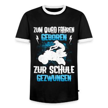Zum Quad Fahren Geboren Kinder Quad ATV Geschenk - Männer Kontrast-T-Shirt - Schwarz/Weiß - Vorne - AI Model Female 172 light (172cm) & AI Model Male 178 light (178cm)
