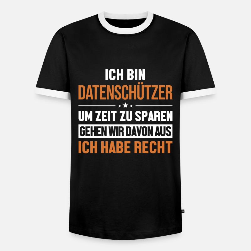 Datenschützer hat immer Recht Datenschützer - Männer Kontrast-T-Shirt - Schwarz/Weiß