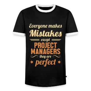 Project Manager are Perfect IT Project Manager - Men's Ringer Shirt - black/white - Front - AI Model Female 172 light (172cm) & AI Model Male 178 light (178cm)