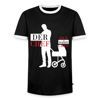 Vater Papa Baby Sohn Partnerlook Outfit Geschenk - Männer Kontrast-T-Shirt - Schwarz/Weiß - Vorne - AI Model Female 172 light (172cm) & AI Model Male 178 light (178cm)