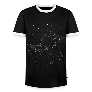Constellation Degu Constellation Bush Rat Common - T-shirt contrasté Homme - noir/blanc - Devant - AI Model Female 172 light (172cm) & AI Model Male 178 light (178cm)