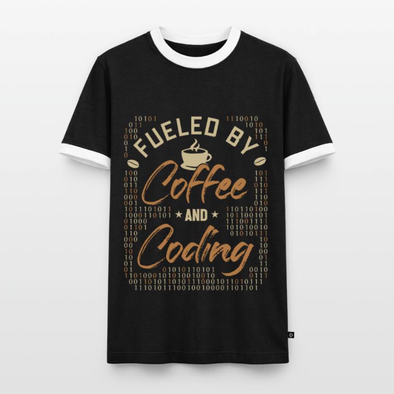 Fueled by Coffee and Coding Developer Coder Männer Kontrast-T-Shirt