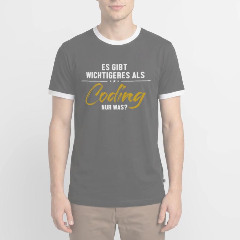 Wichtigeres als Coding Softwareingenieur Coder Männer Kontrast-T-Shirt