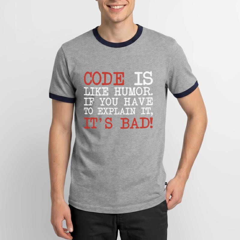 Code Explanation Developer Softwareentwickler Männer Kontrast-T-Shirt