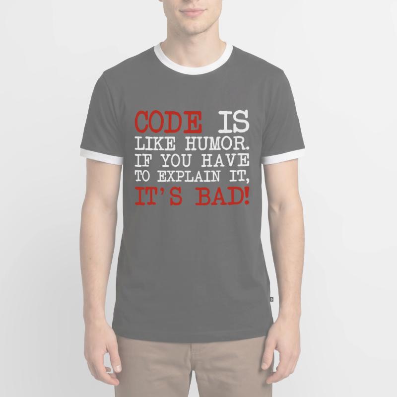 Code Explanation Coder Engineer Software Developer Men's Ringer Shirt