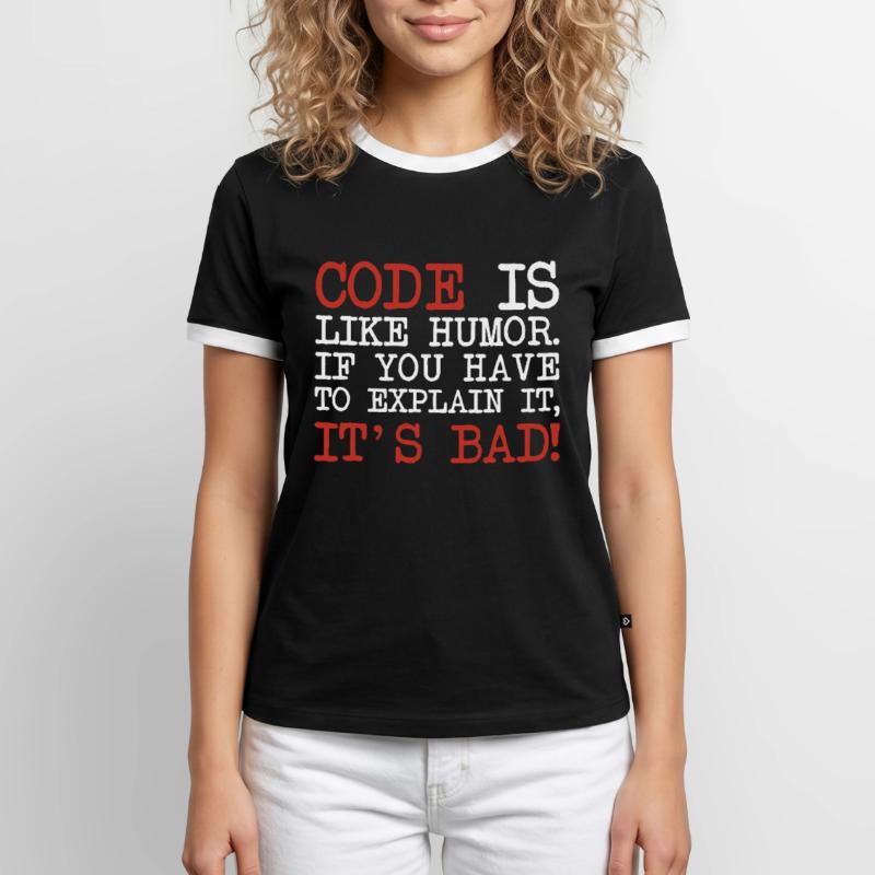 Code Explanation Coder Engineer Software Developer Men's Ringer Shirt