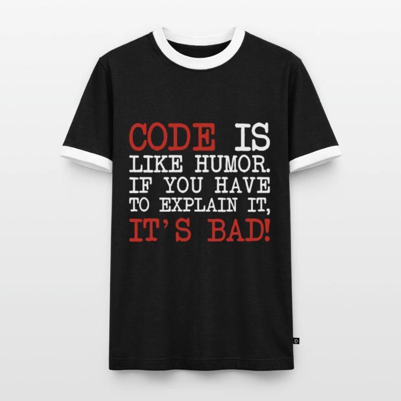 Code Explanation Coder Engineer Software Developer Men's Ringer Shirt