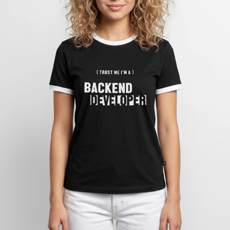 Trust Me I'm Backend Developer Coder Programmer T-shirt contrasté Homme
