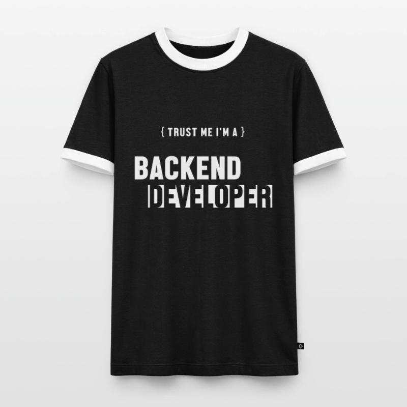 Trust Me I'm Backend Developer Coder Programmer T-shirt contrasté Homme