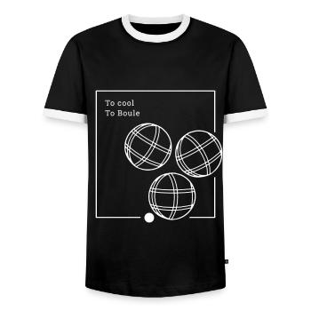 To cool to Boule Funny boules player sayings - Men's Ringer Shirt - black/white - Front - AI Model Female 172 light (172cm) & AI Model Male 178 light (178cm)