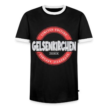 Gelsenkirchen Deutschland Stadt Skyline Heimat - Männer Kontrast-T-Shirt - Schwarz/Weiß - Vorne - AI Model Female 172 light (172cm) & AI Model Male 178 light (178cm)
