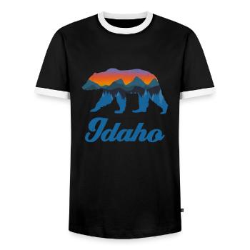 Vintage Idaho Power Bear Wald Grizzly stolz im Fre - Männer Kontrast-T-Shirt - Schwarz/Weiß - Vorne - AI Model Female 172 light (172cm) & AI Model Male 178 light (178cm)