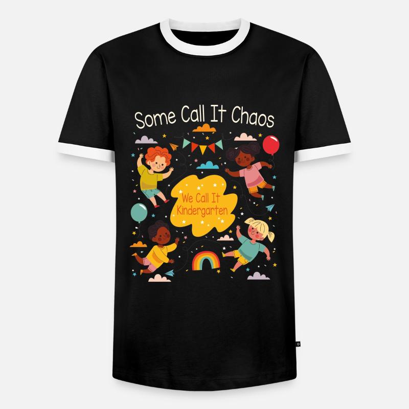 Kindergarten - Men's Ringer Shirt - black/white
