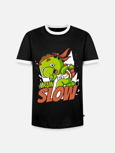 Jeg løber langsom vandskildpadde kæmpe skildpadde skildpadde - Herre kontrast-T-shirt - sort/hvid