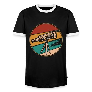 Rétro Cosmologiste Astronomie Photographe Starry Sky - T-shirt contrasté Homme - noir/blanc - Devant - AI Model Female 172 light (172cm) & AI Model Male 178 light (178cm)