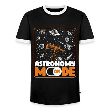 Mode Astronomie Sur Astronomie Photographe Cosmologiste - T-shirt contrasté Homme - noir/blanc - Devant - AI Model Female 172 light (172cm) & AI Model Male 178 light (178cm)