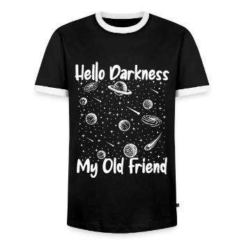 Hello Darkness My Old Friend Starry Sky - Men's Ringer Shirt - black/white - Front - AI Model Female 172 light (172cm) & AI Model Male 178 light (178cm)