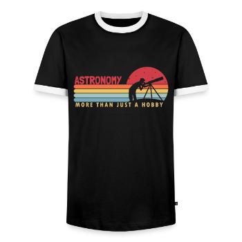 Astronomy more than a hobby cosmologist astronomy - Men's Ringer Shirt - black/white - Front - AI Model Female 172 light (172cm) & AI Model Male 178 light (178cm)