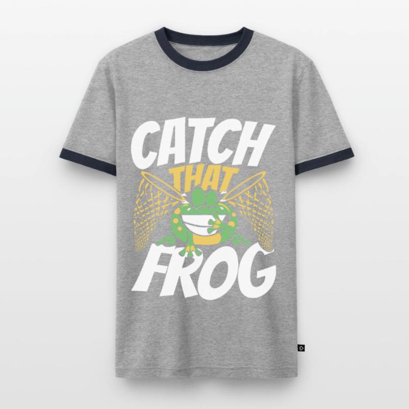 Catch That Frog Tree Frog Toad Tadpole Men's Ringer Shirt