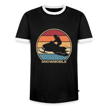 Snowmobile Schneemotorrad Snowmobile Fahrer - Männer Kontrast-T-Shirt - Schwarz/Weiß - Vorne - AI Model Female 172 light (172cm) & AI Model Male 178 light (178cm)