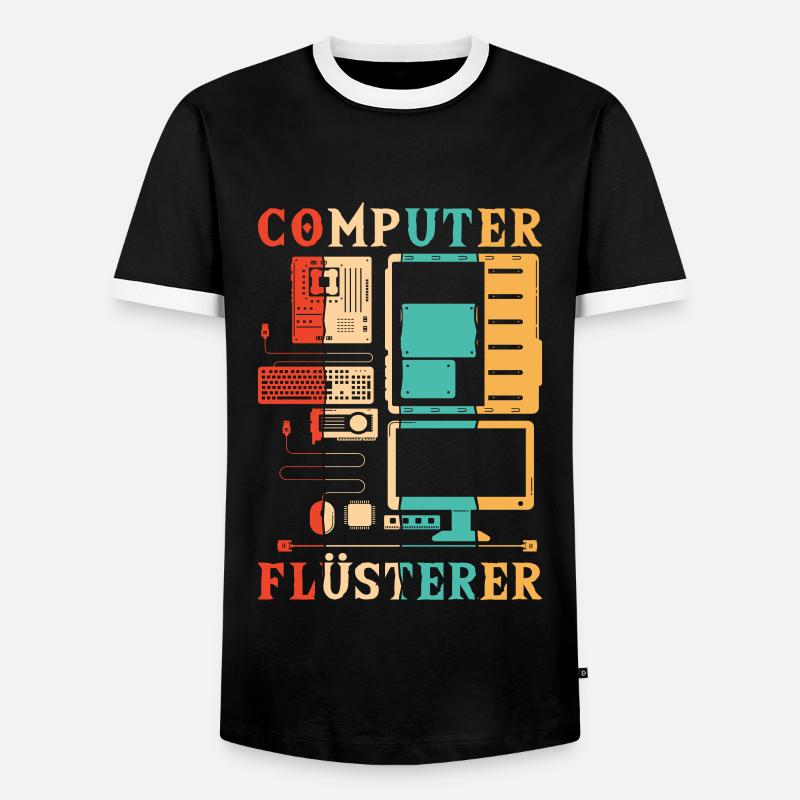 Computer Flüsterer Informatiker Admin - Männer Kontrast-T-Shirt - Schwarz/Weiß