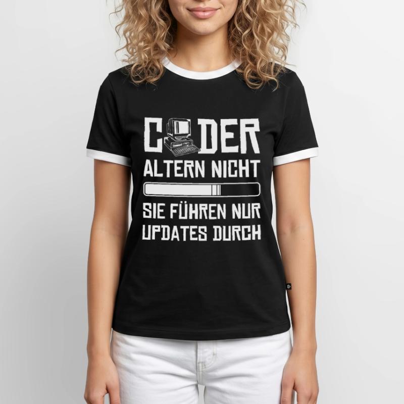 Coder Altern Nicht Developer Softwareingenieur Männer Kontrast-T-Shirt